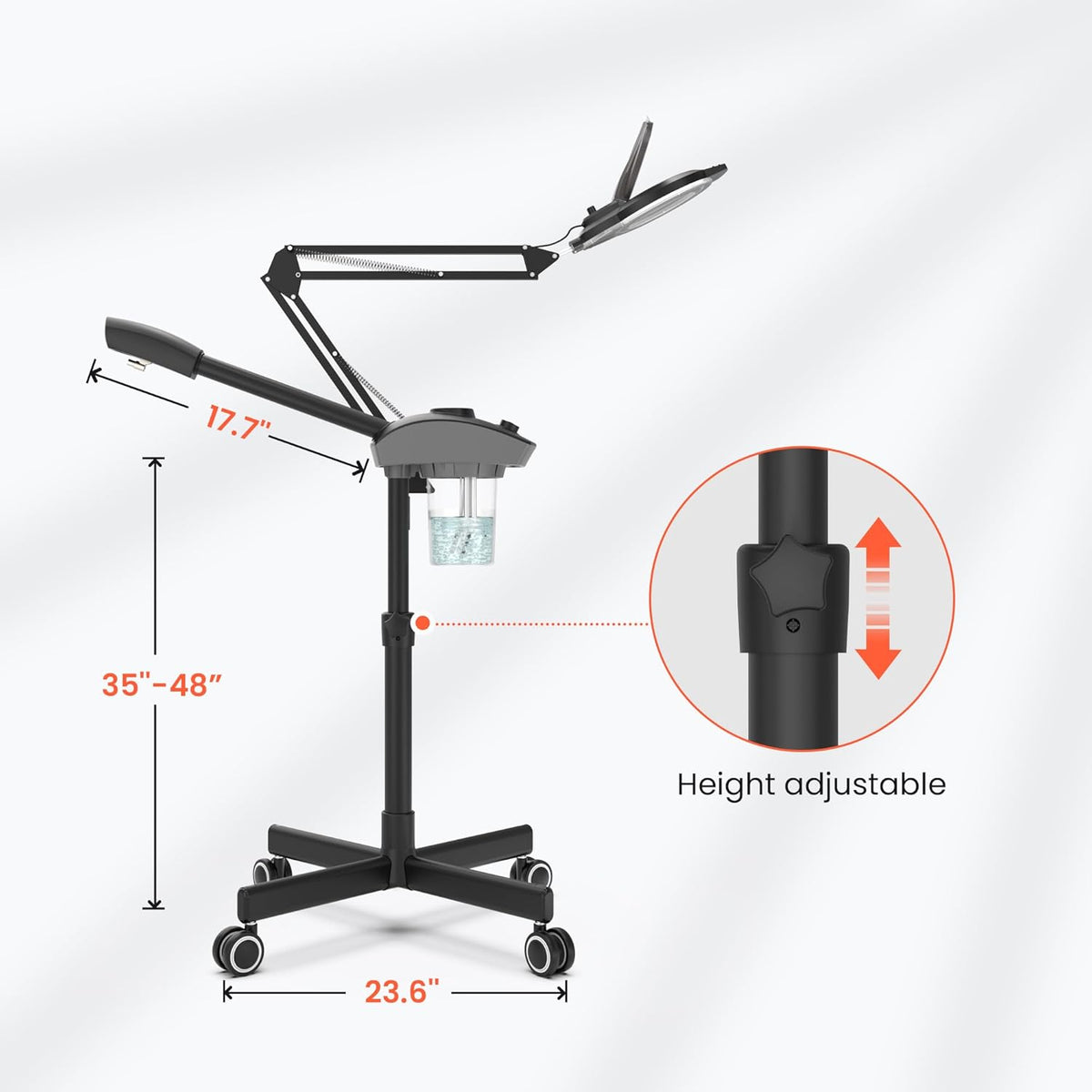 TASALON Professional 2-in-1 Facial Steamer, Ozone Face Steamer with 5X Magnifying Lamp Deep