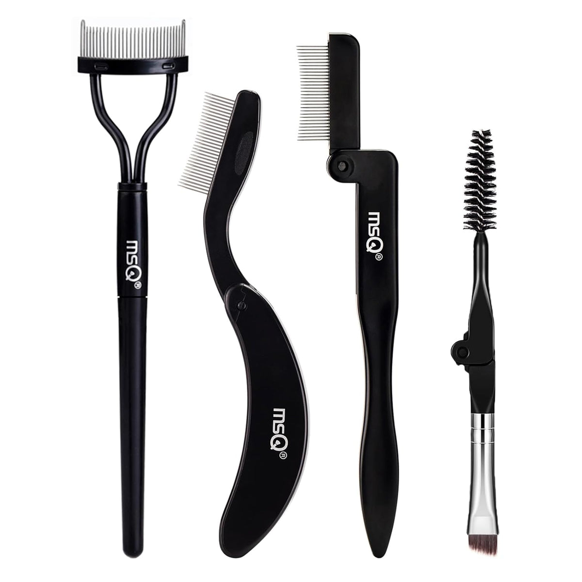 MSQ Eyebrow Brush and Comb Folding Eyelash Brush Eyelash Separator Eye Brow Comb & Spoolie Brush