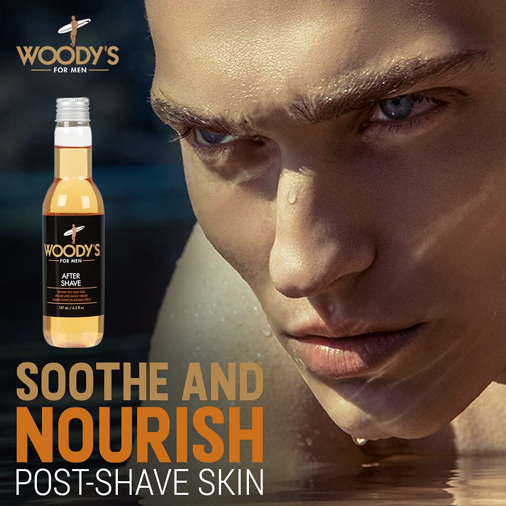 Woody's Aftershave for Men Tonic – Soothing After Shave with Aloe Vera, Calendula & Chamomile to