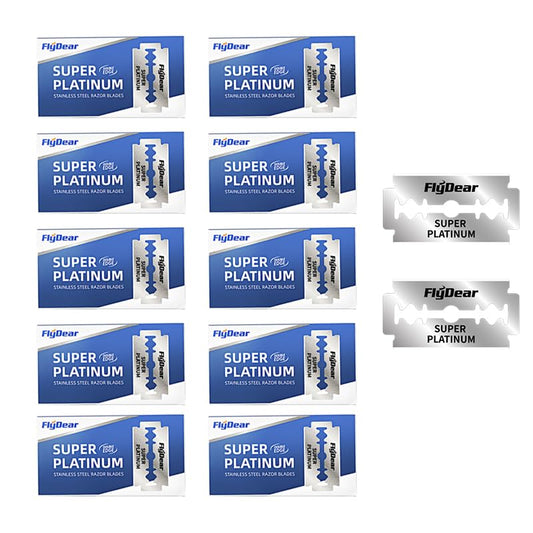 100 Count Double Edge Razor Blades - Men's Safety Razor Blades for Shaving - Platinum Stainless