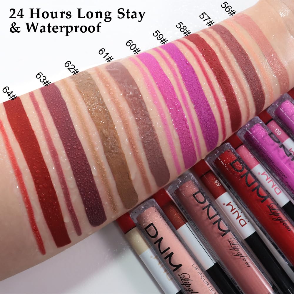 evpct 2Pcs Fuchsia Red Matte Lip Liner and Lipstick Combo Set for Women, Fuchsia Lip Combo Set