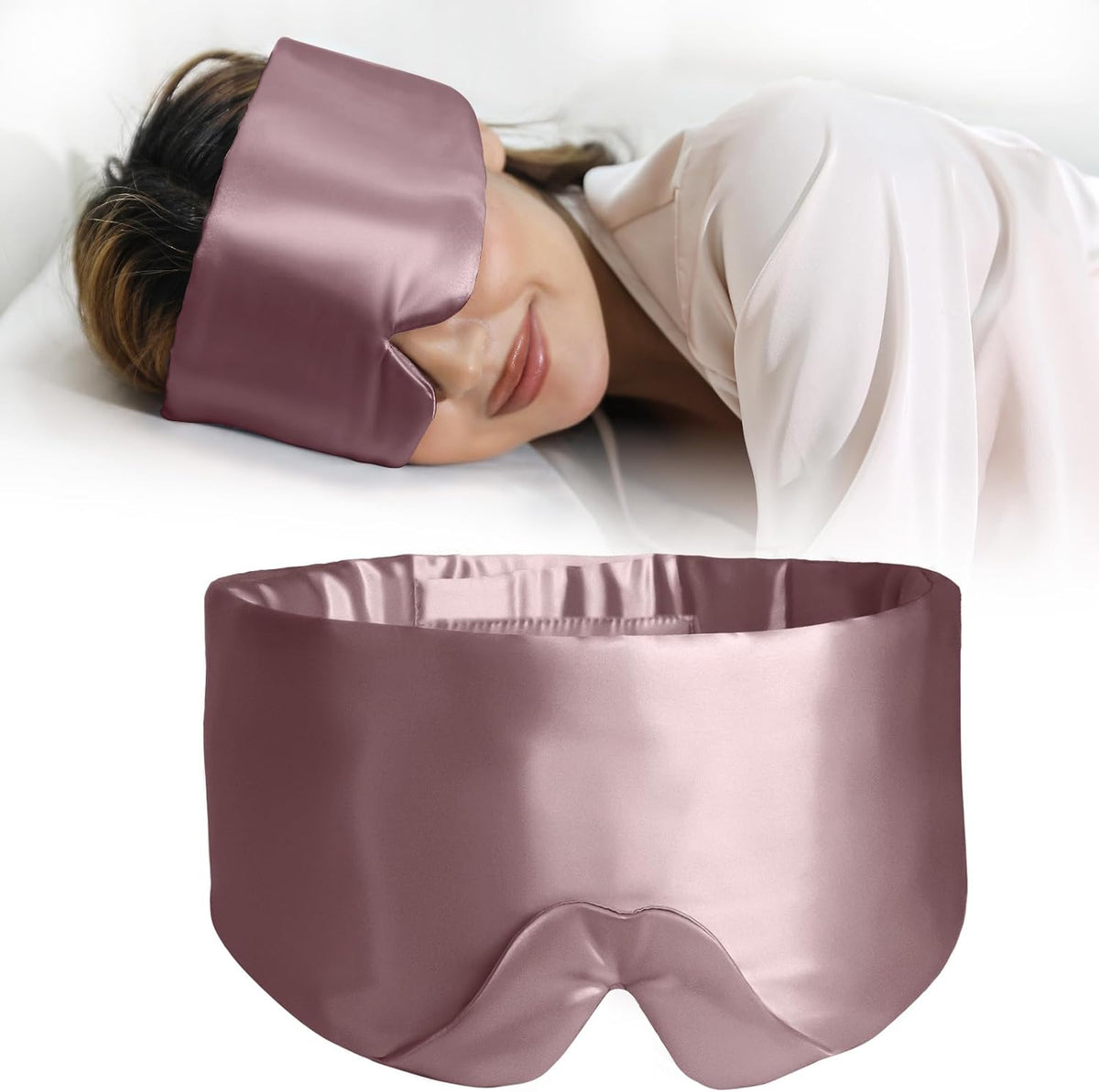 ZIMASILK 100% 22 Momme Mulberry Silk Sleep Mask - Full Silk Filled, Ultra-Soft & Breathable