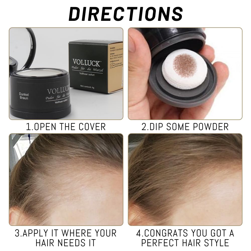 Root Touch Up Hair Powder, Instantly Gray Hair Root Cover Up Hairline Powder, Hair Concealer For