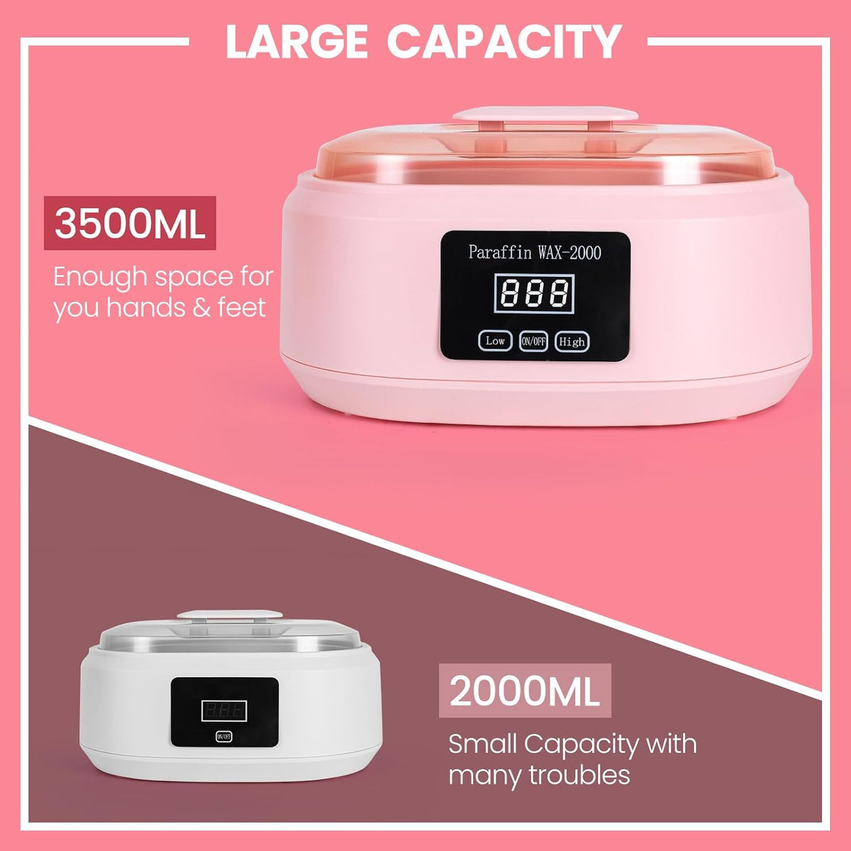 Paraffin Wax Machine for Hand and Feet - 3500ml Hot Wax Hand Wax Machine with 6 Pcs Paraffin Bath