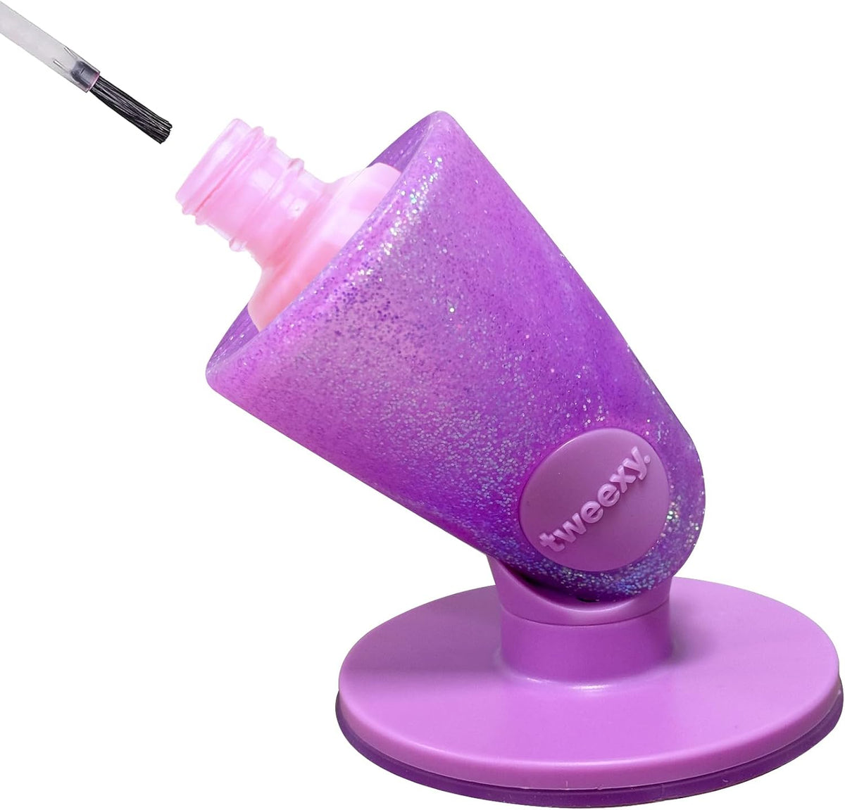 tweexy Hinge Untippable Nail Polish Bottle Holder | Anti-Spill Nail Polish Holder Stand, Tilted