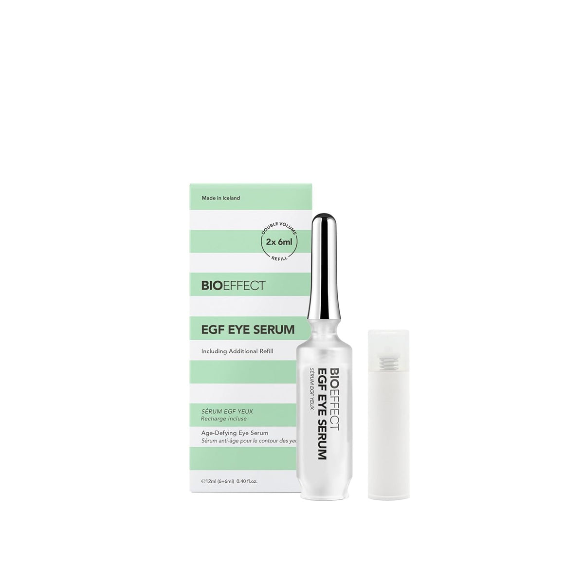 BIOEFFECT EGF Eye Serum Refill Set with Cooling Rollerball (6 ml) and One Refill Cartridge (6ml)