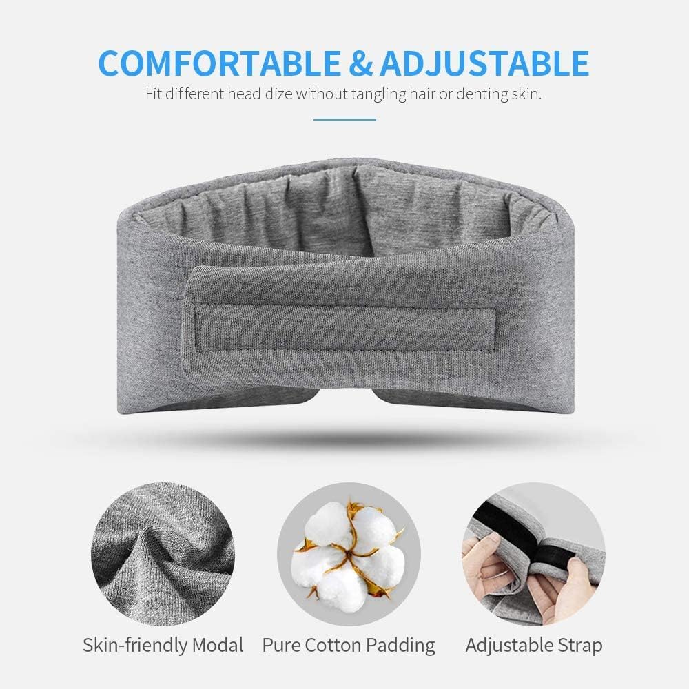 FRESHME Deluxe Cotton Sleep Mask Gift Set - 100% Blackout Large Comfortable Blindfold Adjustable