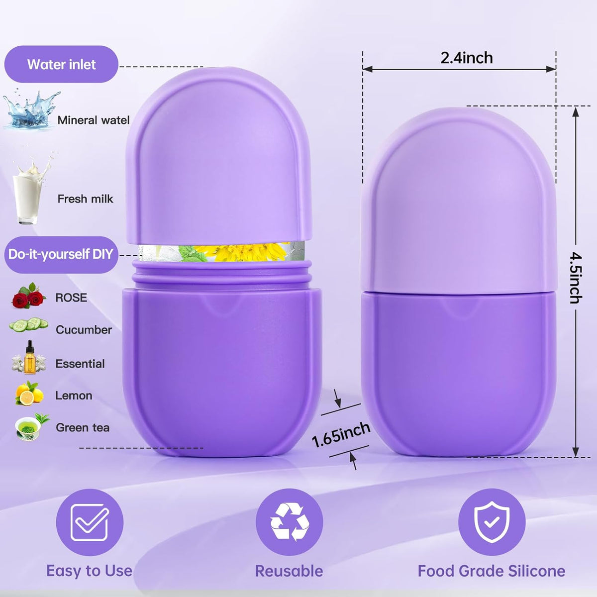 IMEASY Ice Roller for Face and Eye, Upgrated Skin Care Tools, Ice Facial Cube, Gua Sha Face