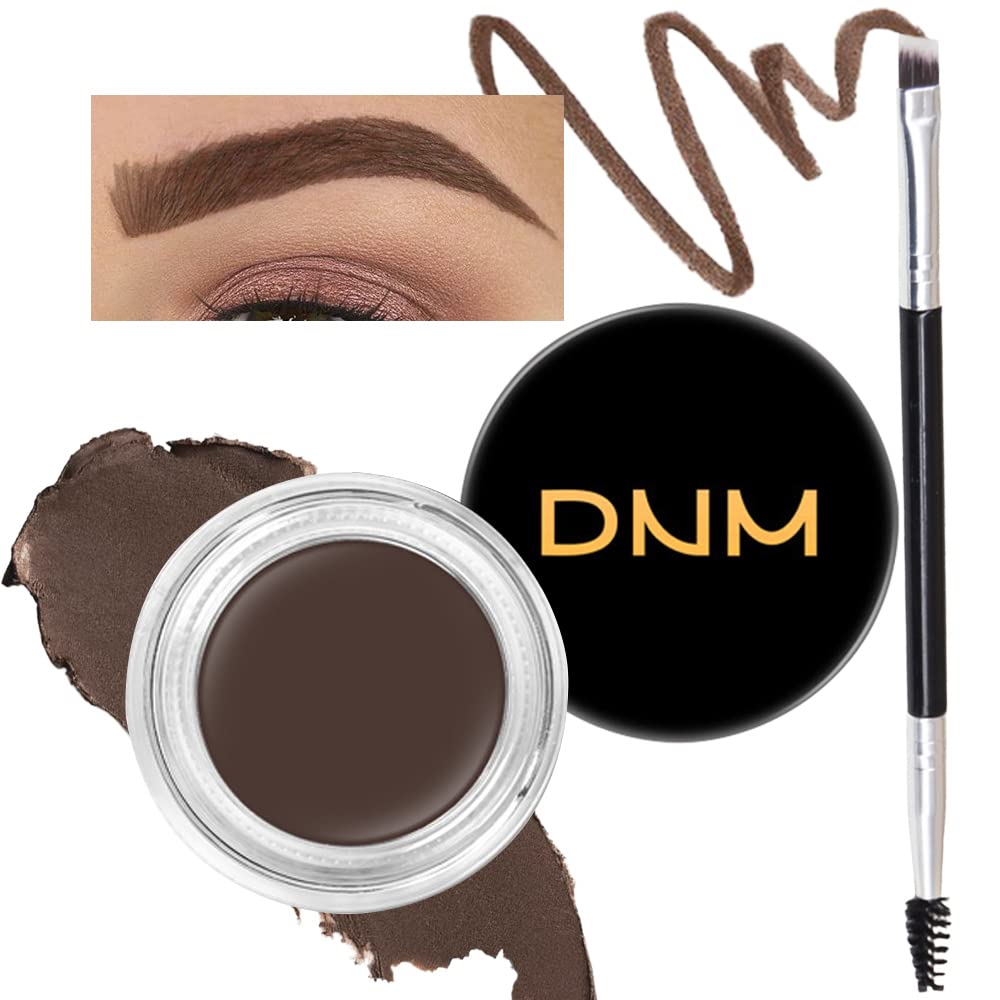 evpct Dark Brown Eyebrow Powder Pomade Gel Shaper Makeup Kit with Dual-ended Brush, Eyebrow Stencil