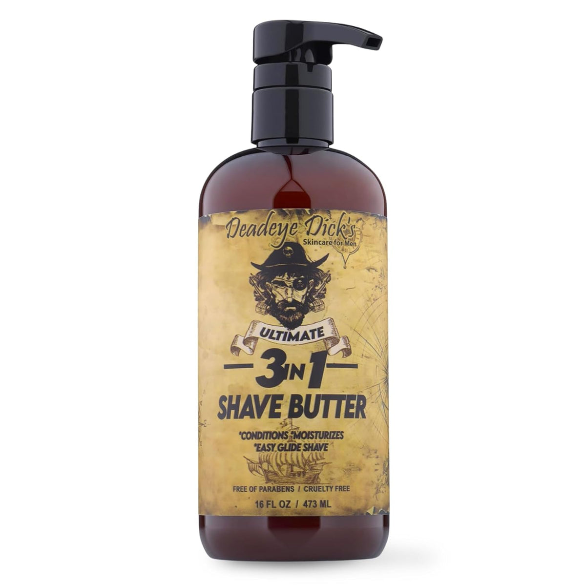 DeadeyeDick's 3-in-1 Shave Butter | Natural Shave Cream for Face, Head & Body | Gentle
