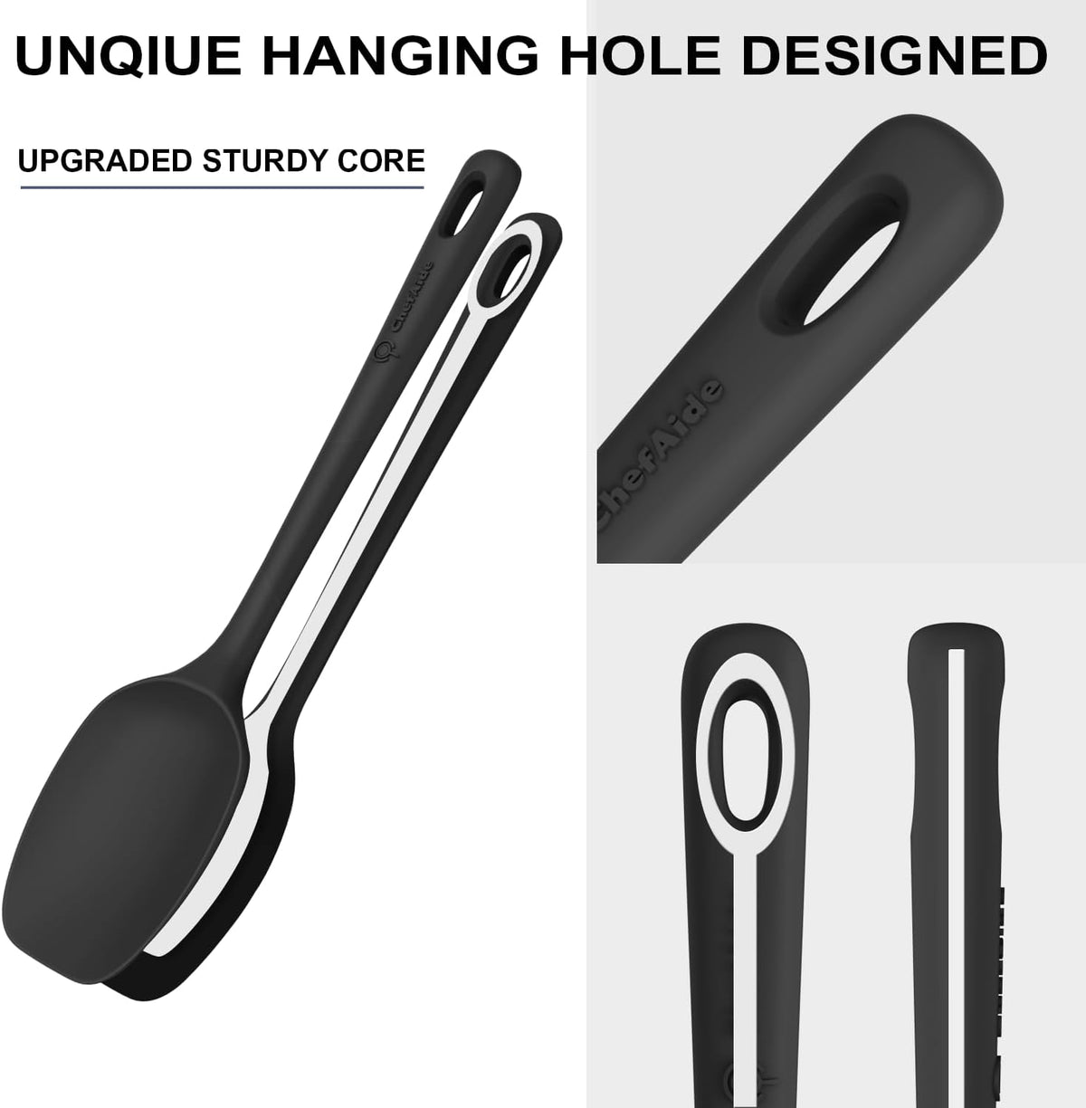 5 Pieces Silicone Spatula Set, Food Grade Rubber Spatula, Upgrade Strong Handle with Ergonomic