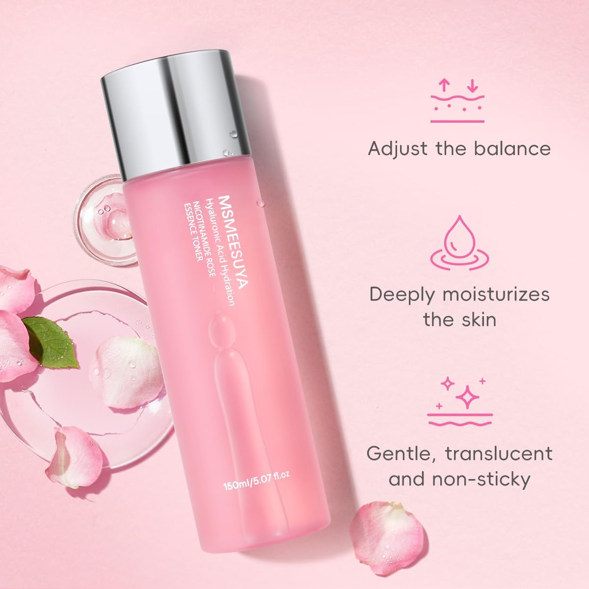Nicotinamide Rose Essence Toner, with Rose Extract, Moisturizing, A Fresh and Delicate Feel
