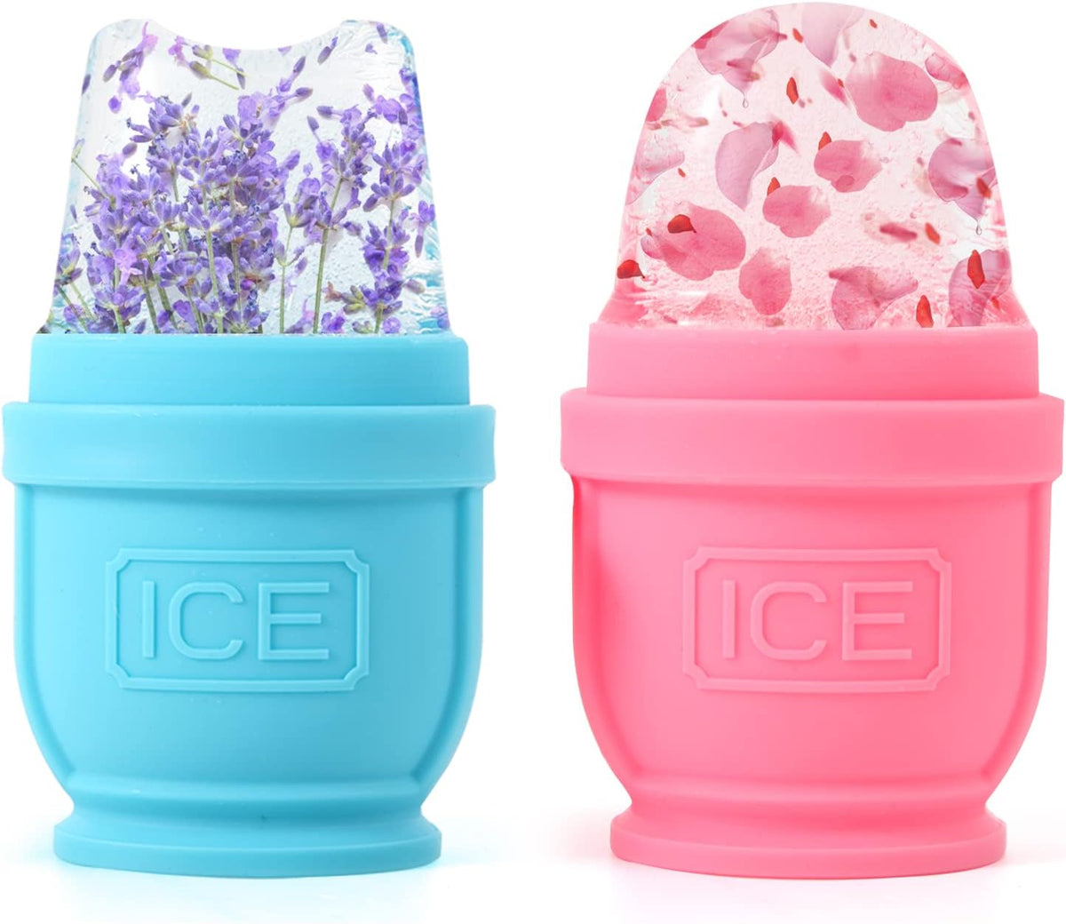 2 Packs Face and Body Ice Roller, Silicone Ice Cube for Puffiness, Pain Relief, Cold Therapy Ice