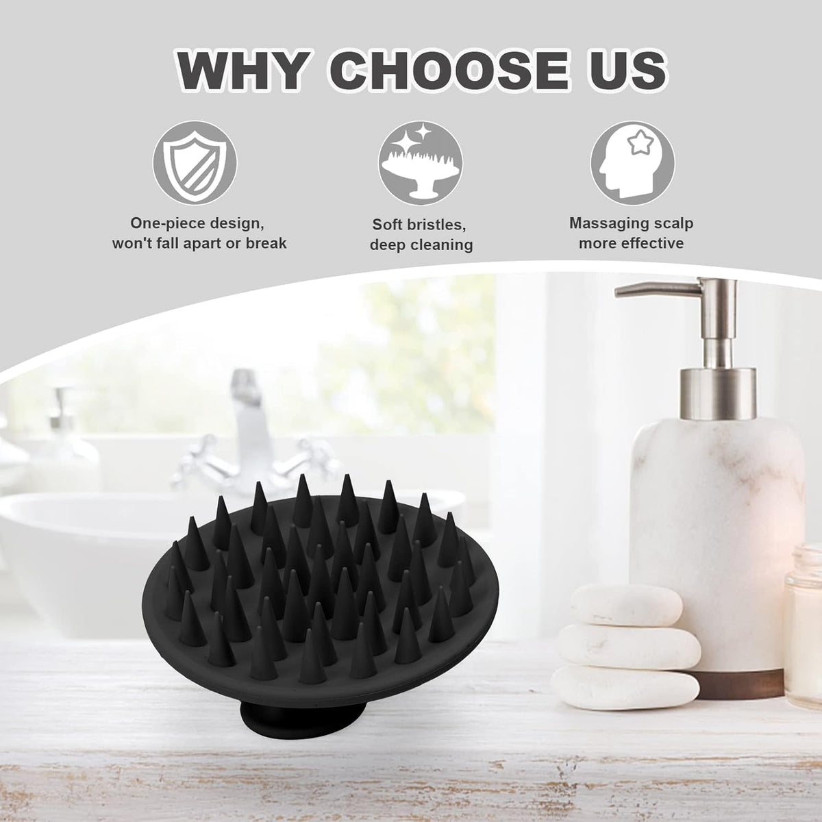 Silicone Scalp Massager Shampoo Brush, Scalp Brush for Hair Growth & Dandruff Removal, Hair