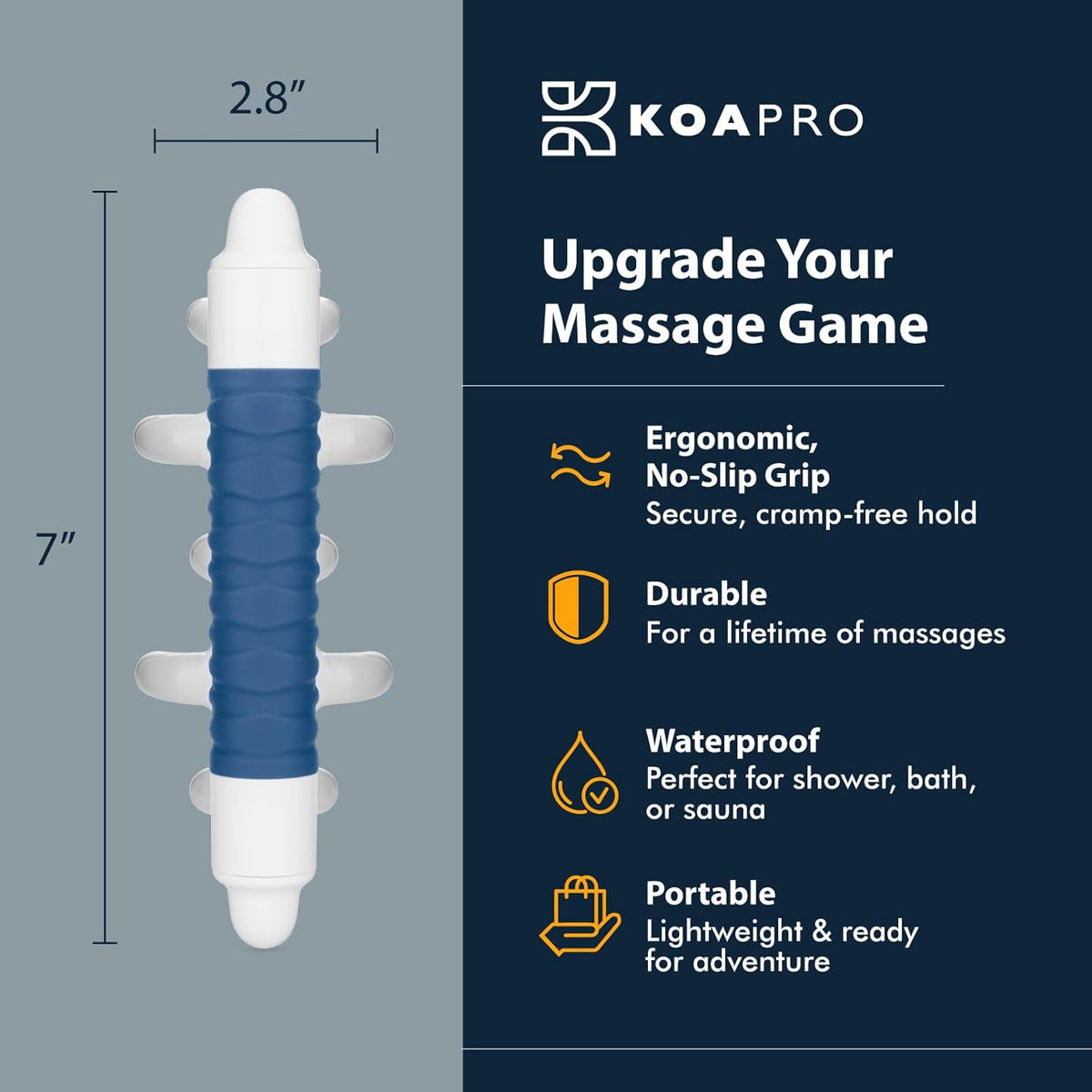 KOAPRO Fascia Massage Tool Blaster for Cellulite, Muscle Knots, Trigger Points - All-in-One Full