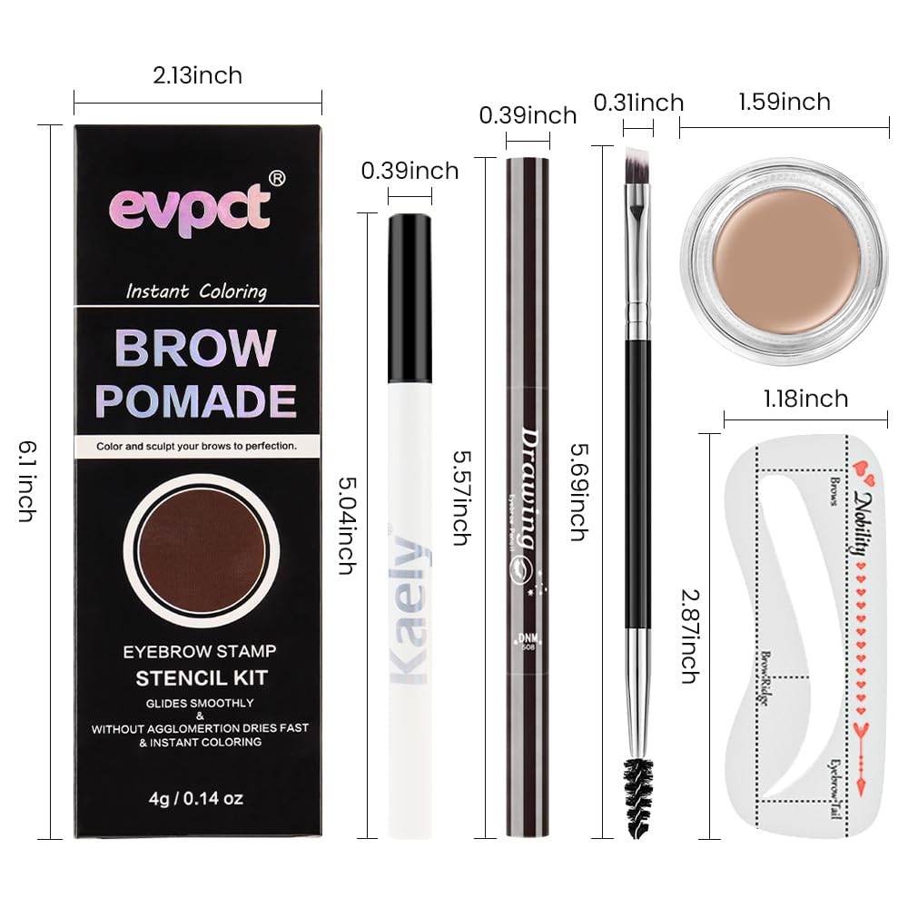 evpct Eyebrow Stencils Kit for Women Shaping, Eyebrow Shaper Makeup Kit, Eye Brow Stencil Shaper