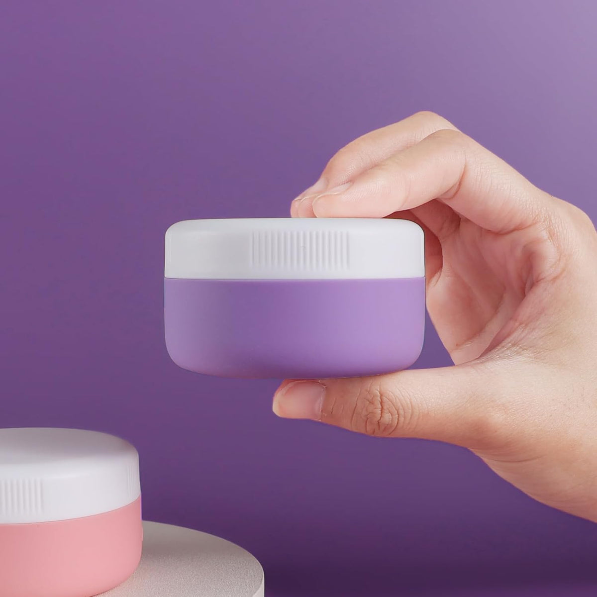Travel Containers for Toiletries, Silicone Cream Jars BPA-Free, Leak-proof 1.35oz Travel Size