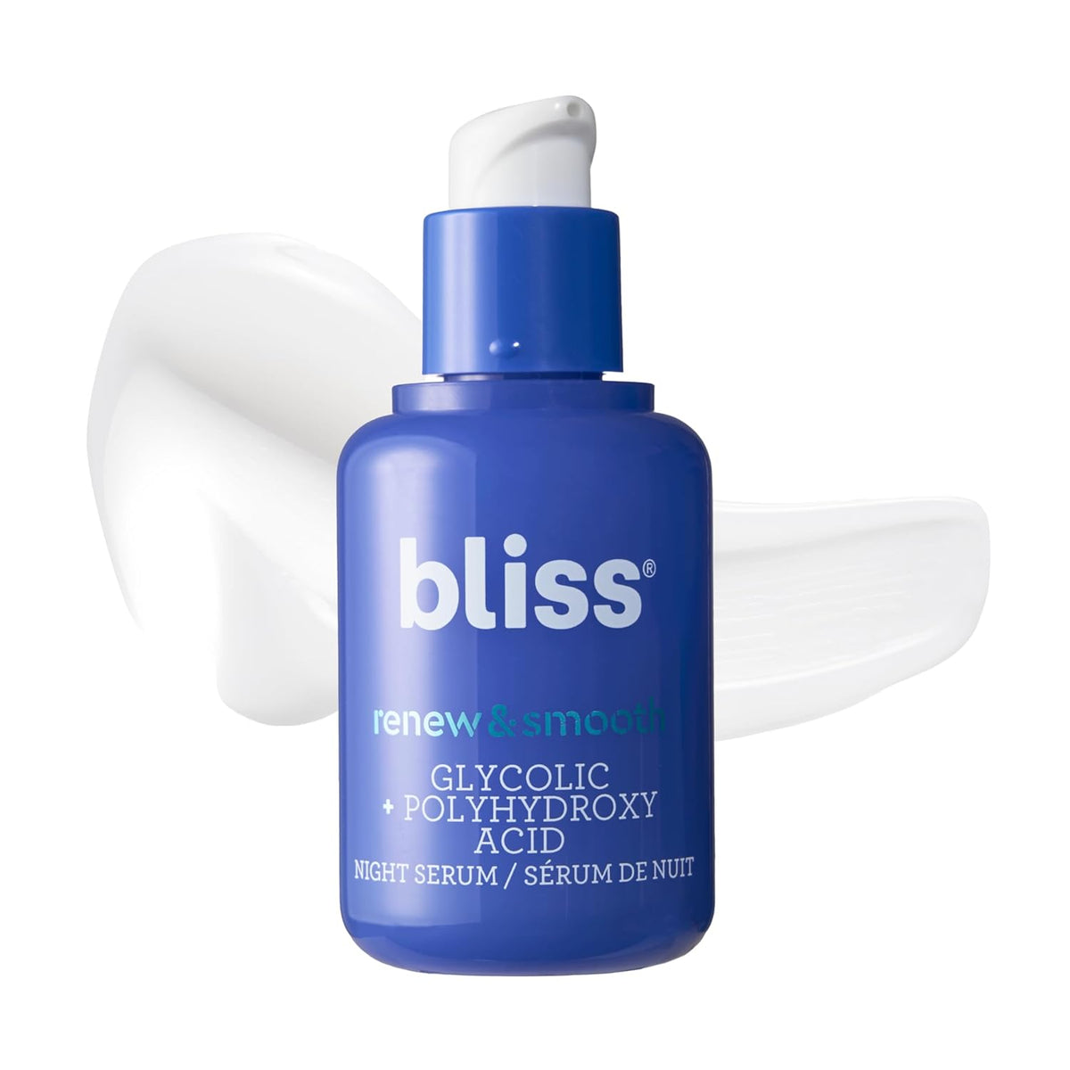 Bliss Glycolic + Polyhydroxy Acid Renew & Smooth - Night Serum - Gently Exfoliate Skin - Hydrating