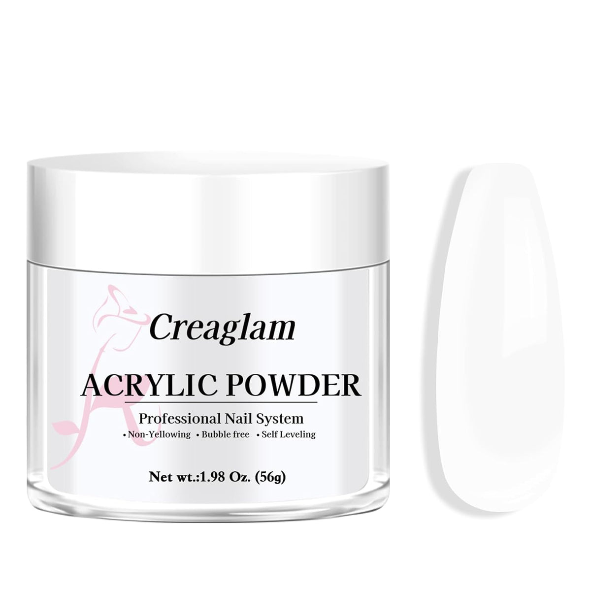 Acrylic Powder for Nail 56g: 2oz Lucent White Acrylic Powder Large Capacity Professional for 3D Art