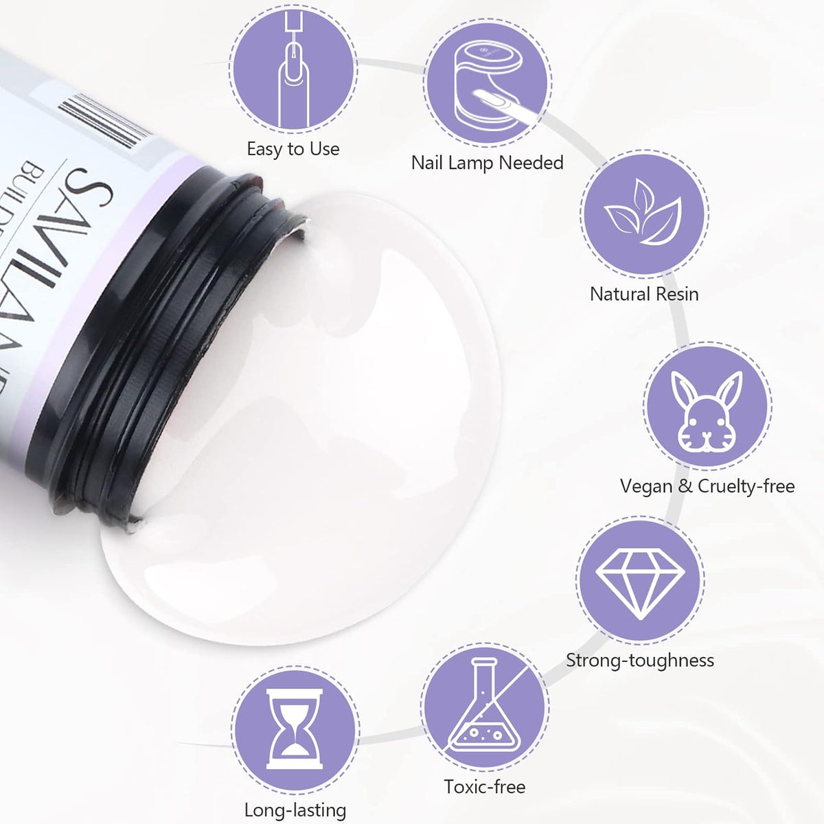 SAVILAND LED & U V Builder Nail Gel - 3.53 oz White Nail Extension for Professional Salon Gel