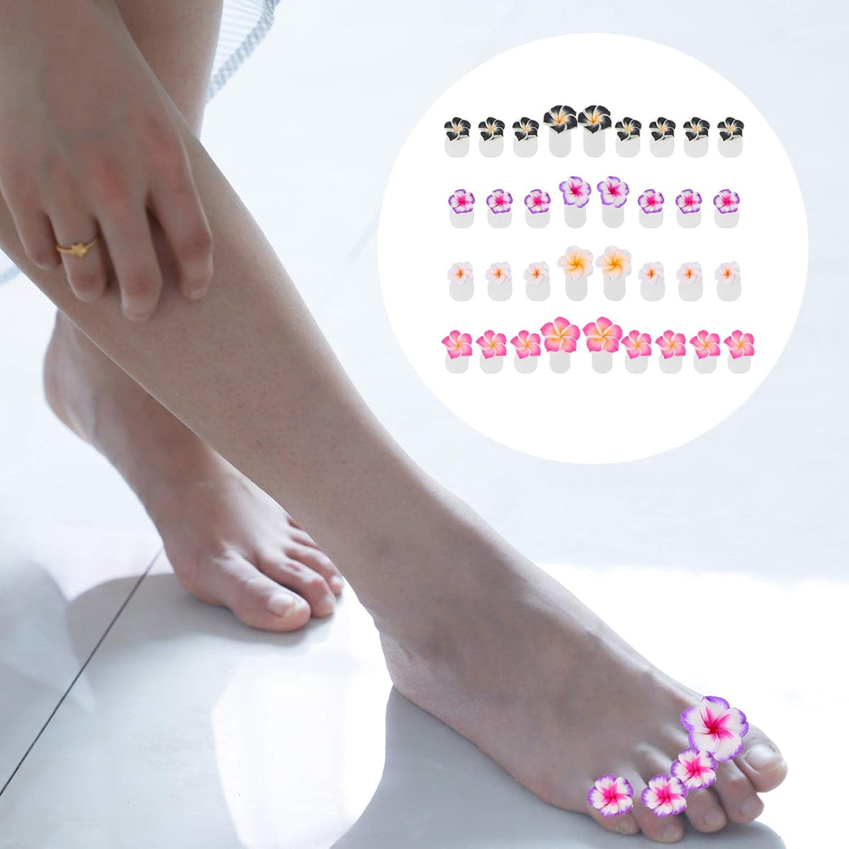 DOITOOL Silicone Toe Separators for Pedicure: 32PCS Flower Toe Separators Toe Nail Separators Toes