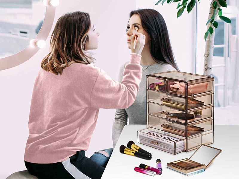 Sorbus Acrylic Clear Makeup Organizer - Big & Spacious Cosmetic Display Case - Stylish Designed