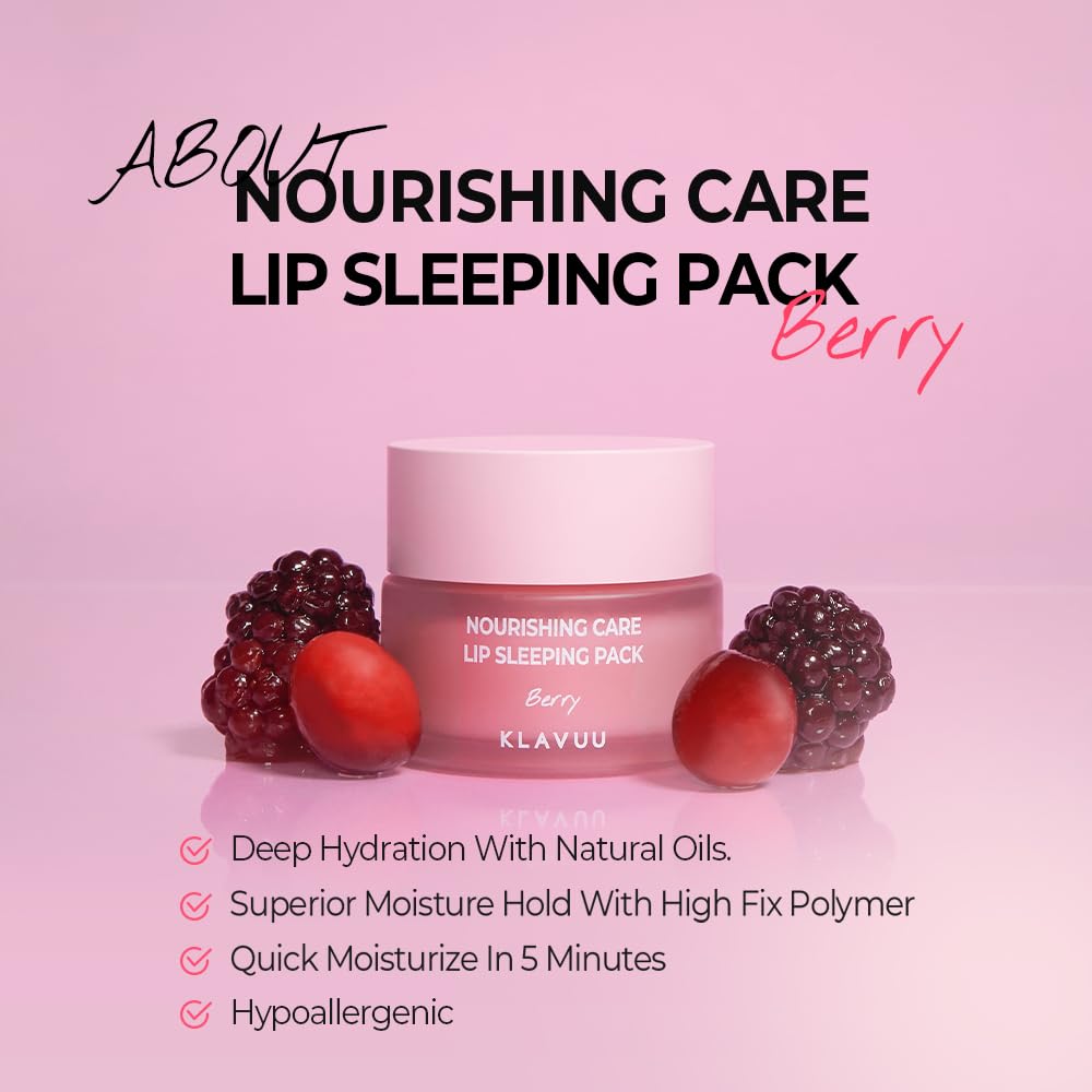 Klavuu Lip Mask Set (2PCS) – Overnight Deep Hydrating Korean Lip Balm Treatment for Very Dry