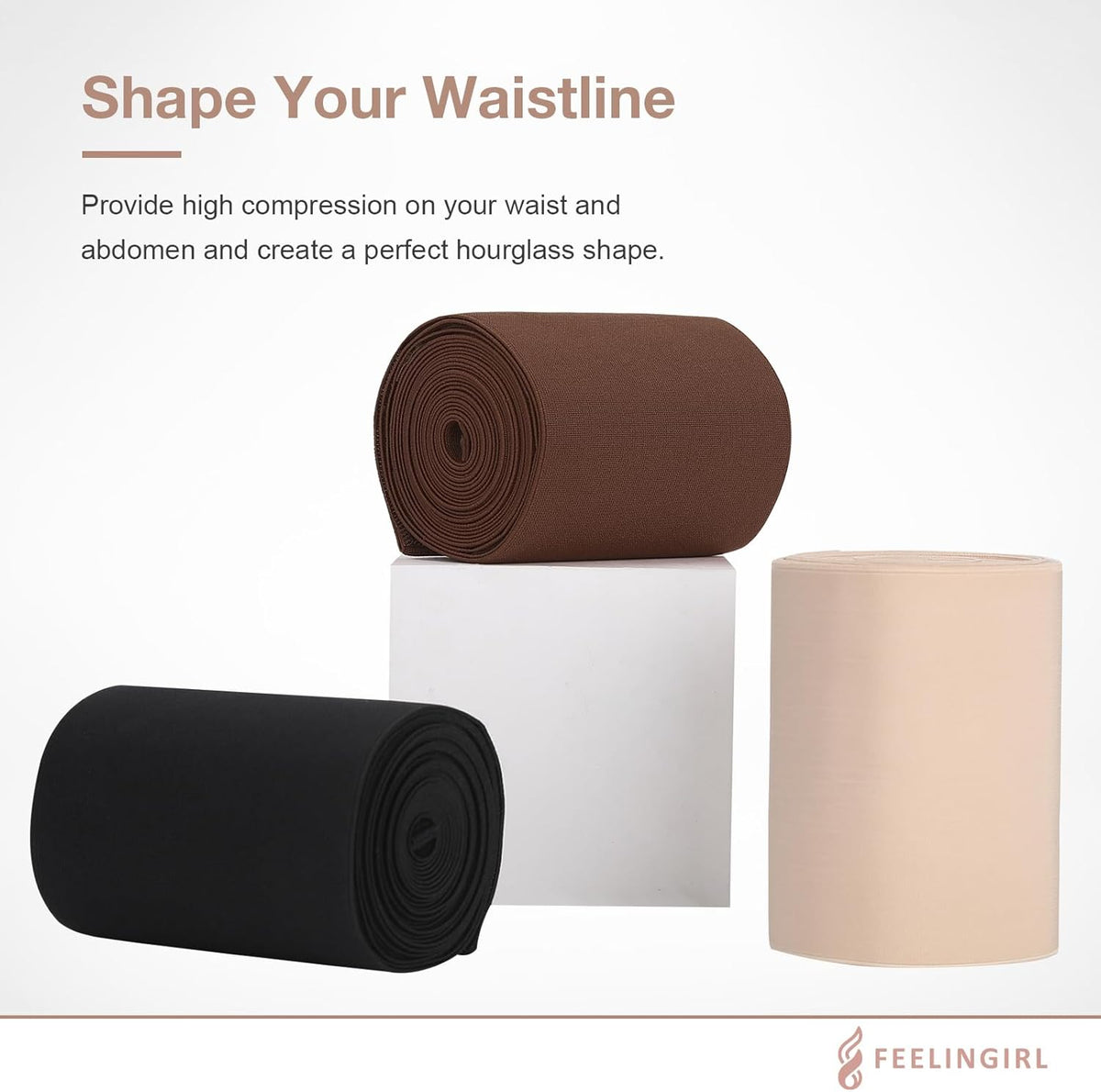 FeelinGirl Waist Trainer for Women Trimmer Belt Waist Cincher Tummy Wrap Plus Size Snatch Me Up