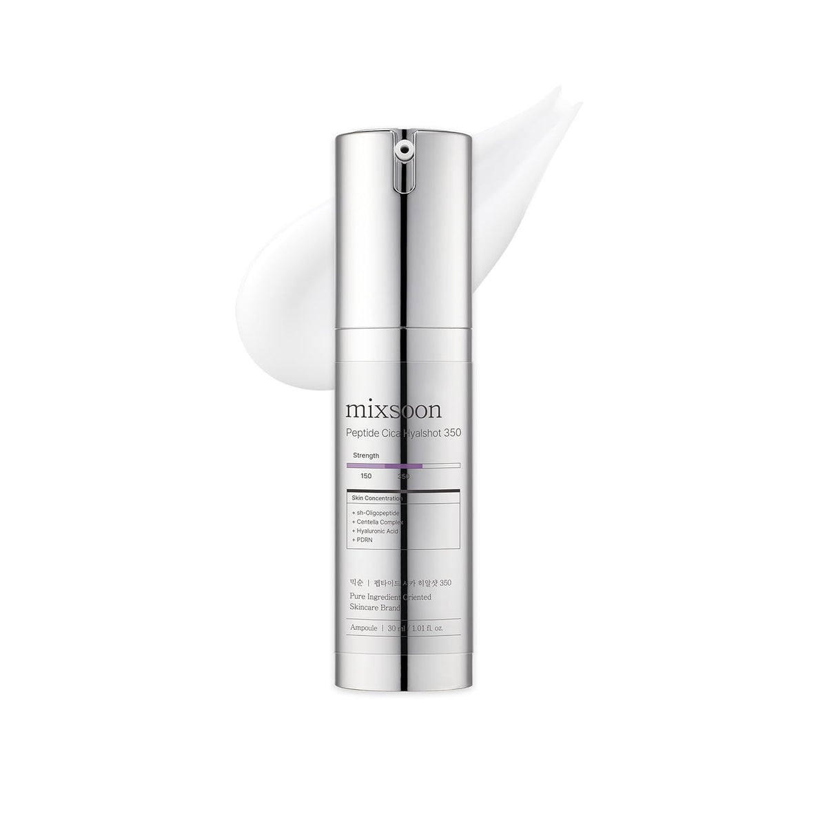 mixsoon Peptide Cica Hyalshot 350, 1.01 Fl. Oz / 30ml Centella Asiatica, Hyaluronic Acid for