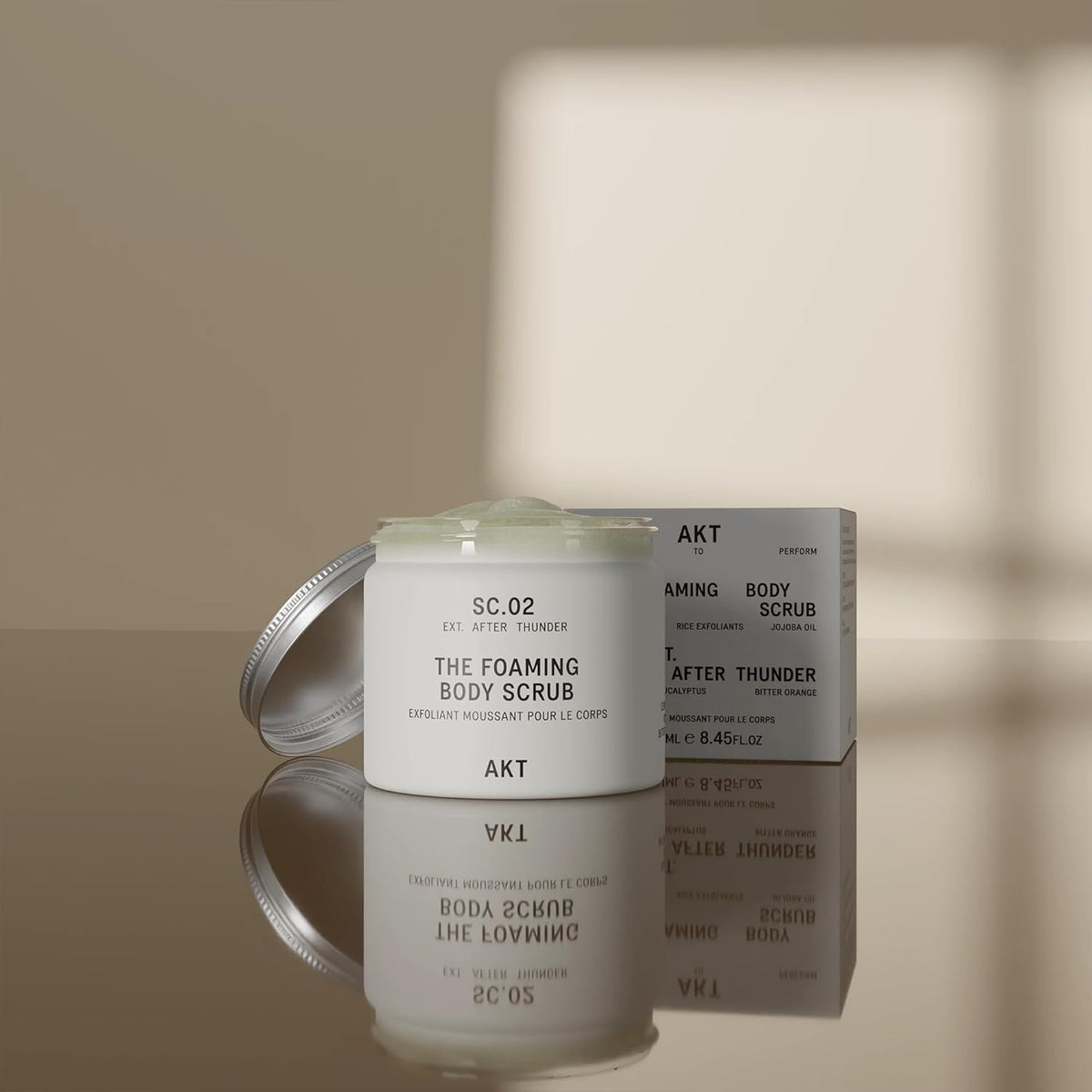 AKT The Foaming Body Scrub 8.4 Fl Oz, Skin Exfoliator, Body Scrub with Rice & Sugar, Papaya &