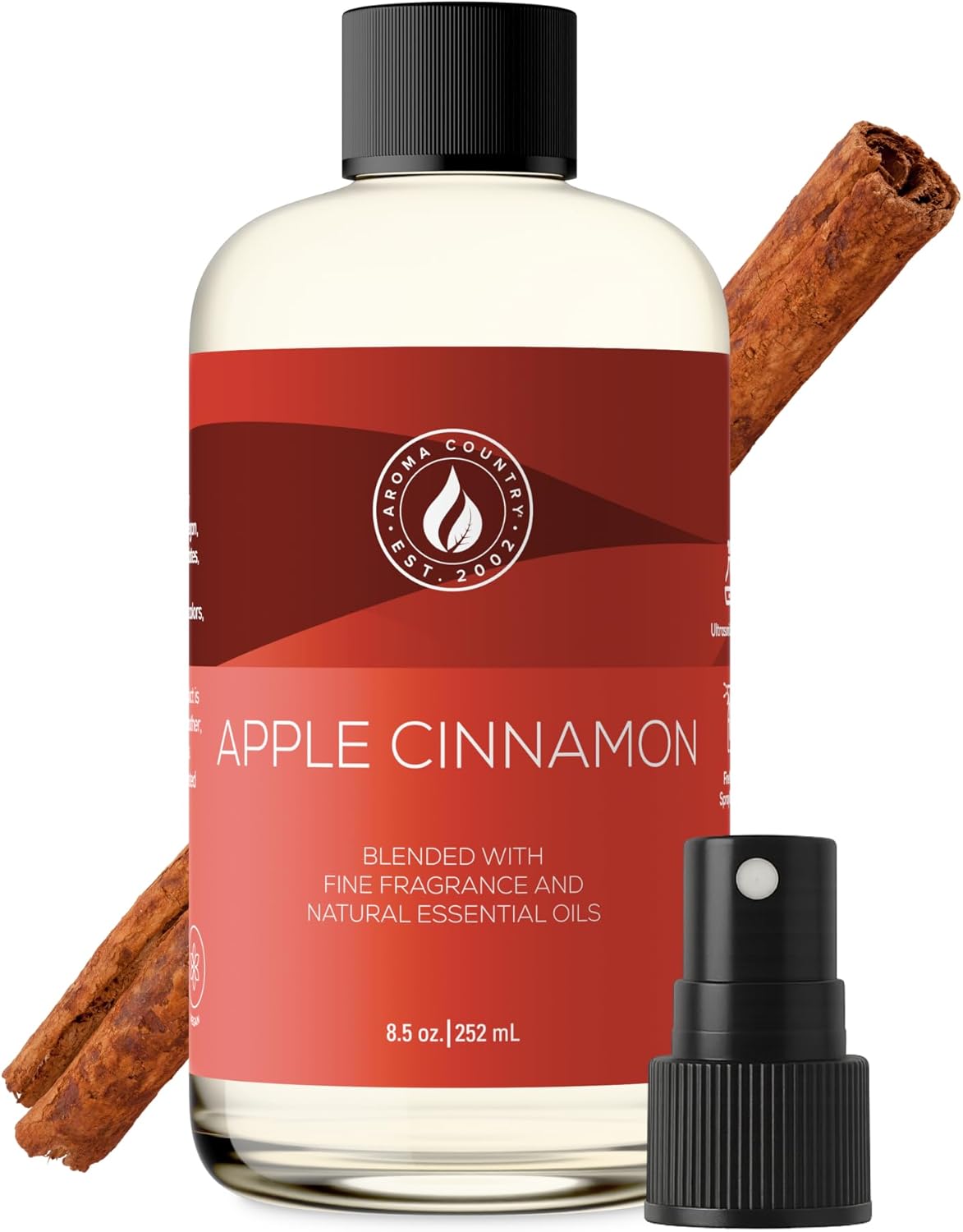 Aroma Country Apple Cinnamon Diffuser Oil - Luxury Essential Oils for Diffuser Refill & Air