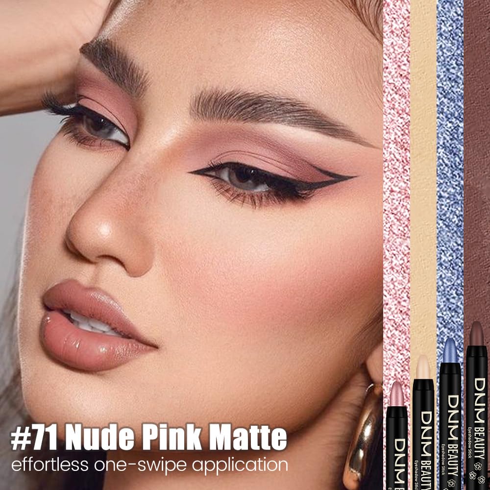 Kaely Cream Eye Shadow Sticks, Nude Pink Matte Eyeliner Pencil Eyeshadow Palette Makeup, Eye