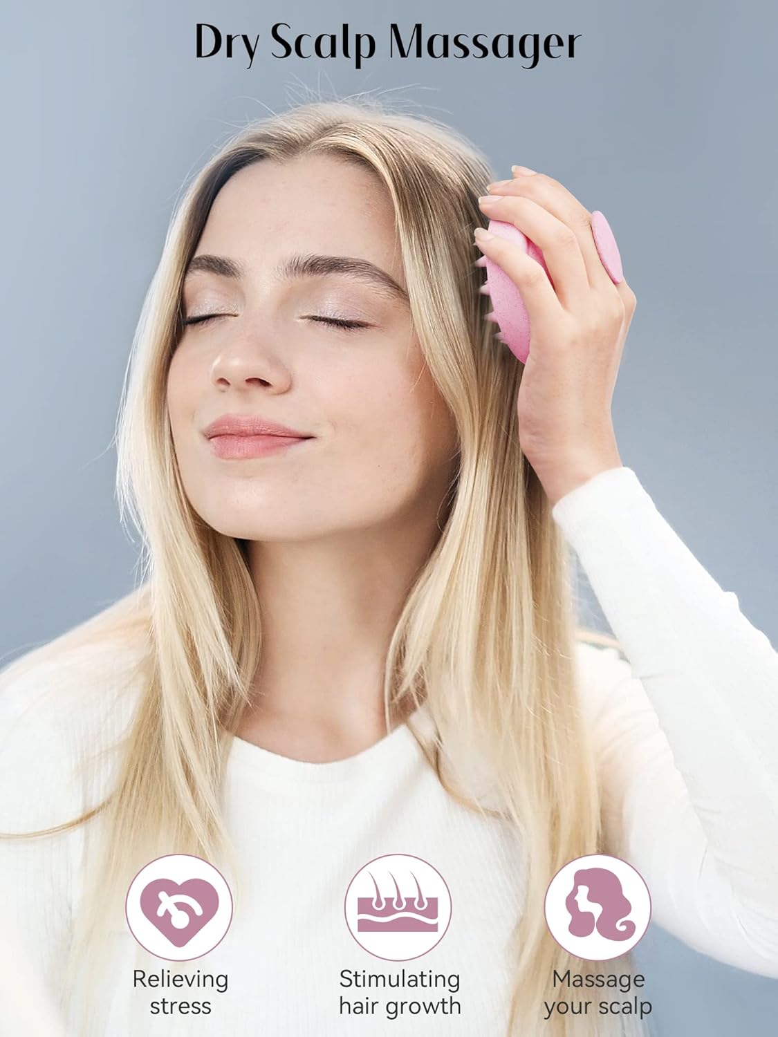 HEETA Scalp Massager Hair Growth, Soft Silicone Scalp Scrubber Shampoo Brush for Exfoliation