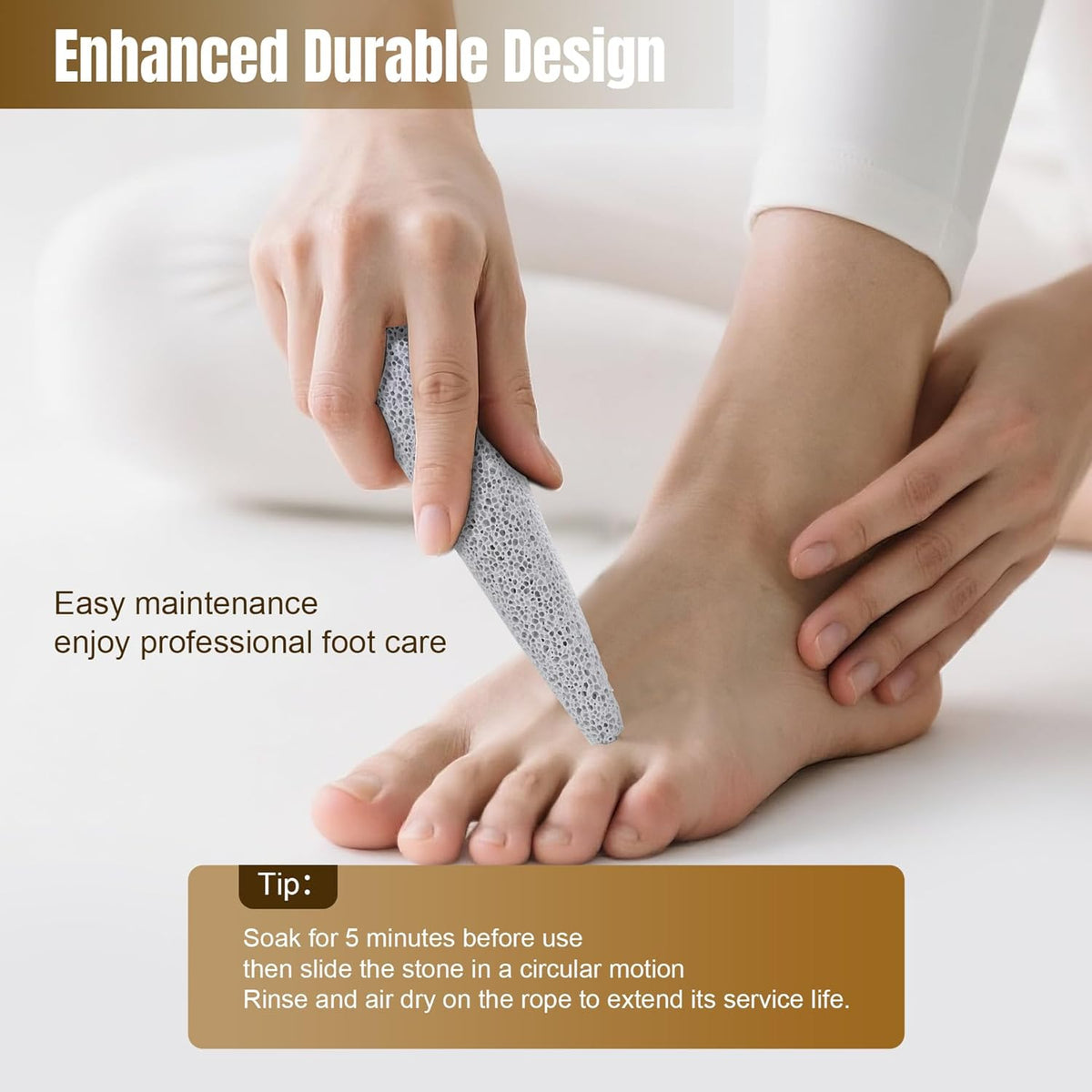 Pumice Stone for Feet Dead Skin Removal - 3-Pack Natural Volcanic Pumice Stone Set (Round, Oval
