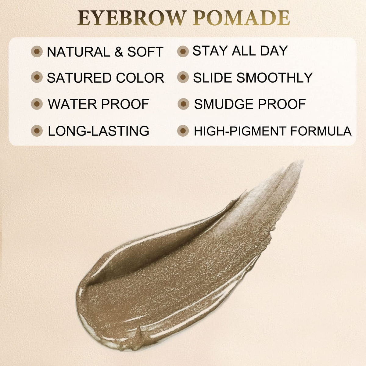 Eyebrow Pomade - Waterproof Brow Pomade for Long-lasting Results,Smudge Proof and Sweat Resistant