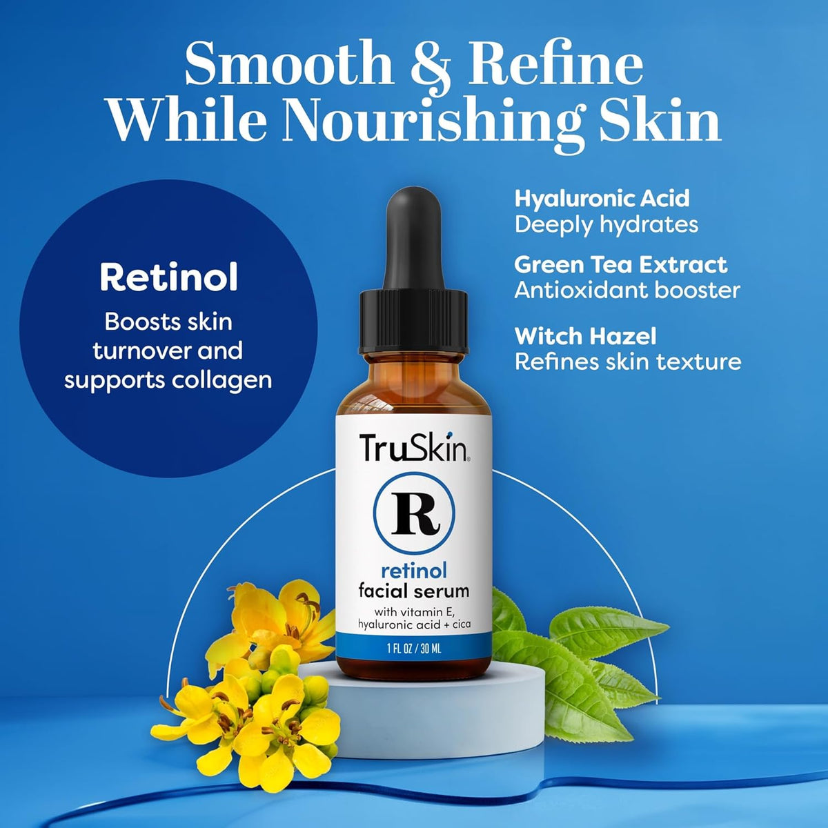TruSkin Retinol Serum for Face – Gentle Anti-Aging Serum with Retinol, Hyaluronic Acid, and Vitamin