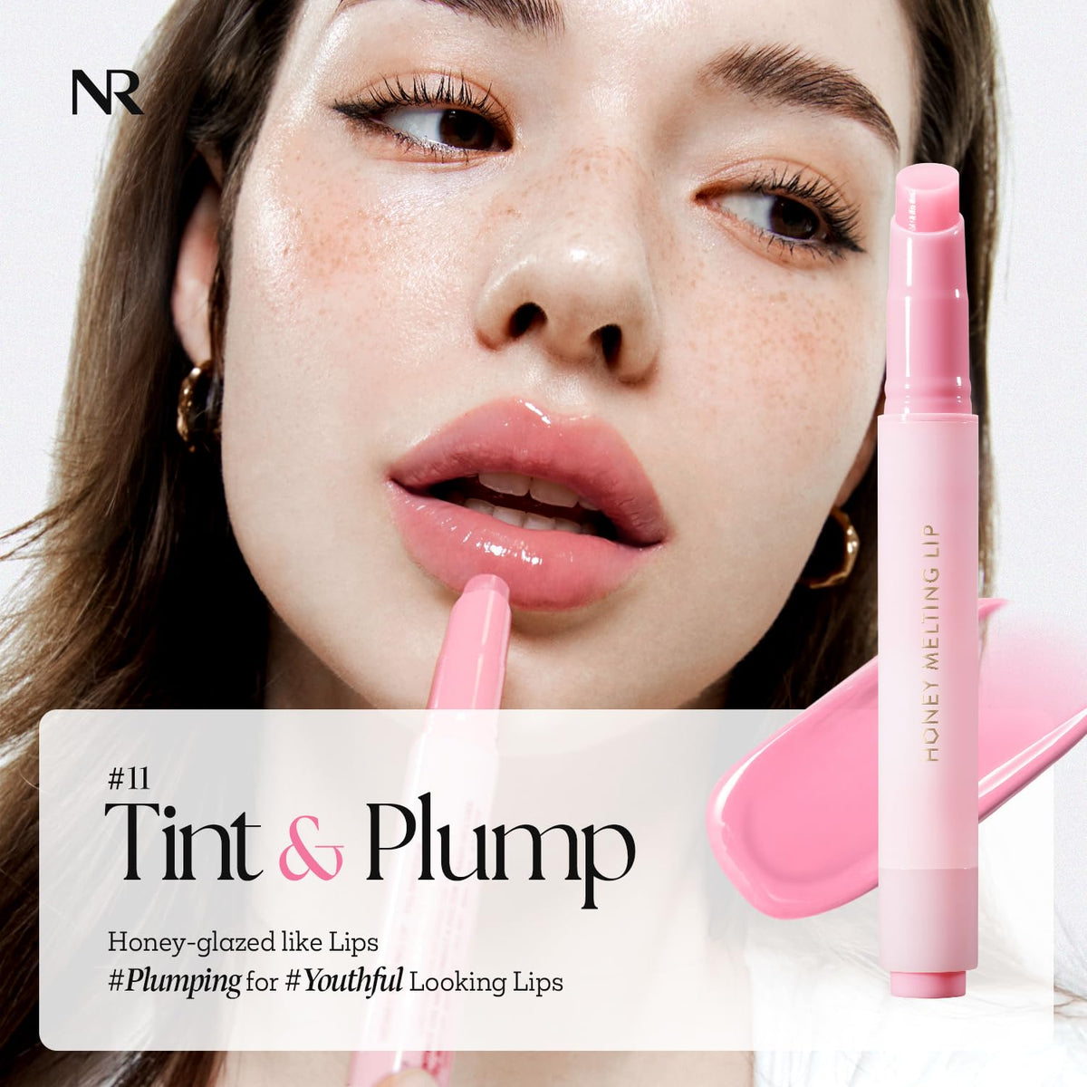 Nature Republic HONEY MELTING LIP PLUMPING (11 PINK) SOFT LIP STICK Tint & Plump Hydrating Gloss
