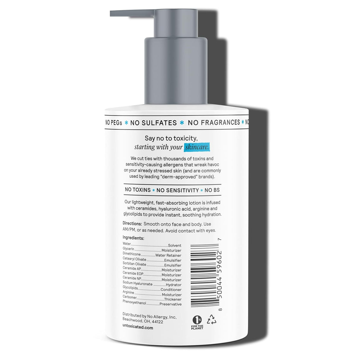 Moisturizing Lotion - Daily Face Moisturizer & Body Lotion for Sensitive Skin - Ceramides &