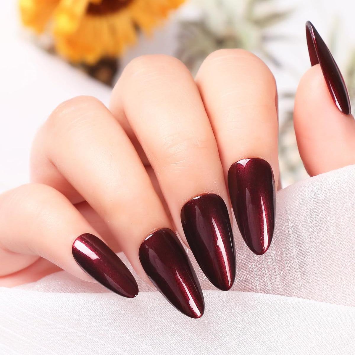 Major Dijit Quick Dry Nail Polish Pearl Wine Red Summer Nail Lacquer for Nail Art Regular Nail