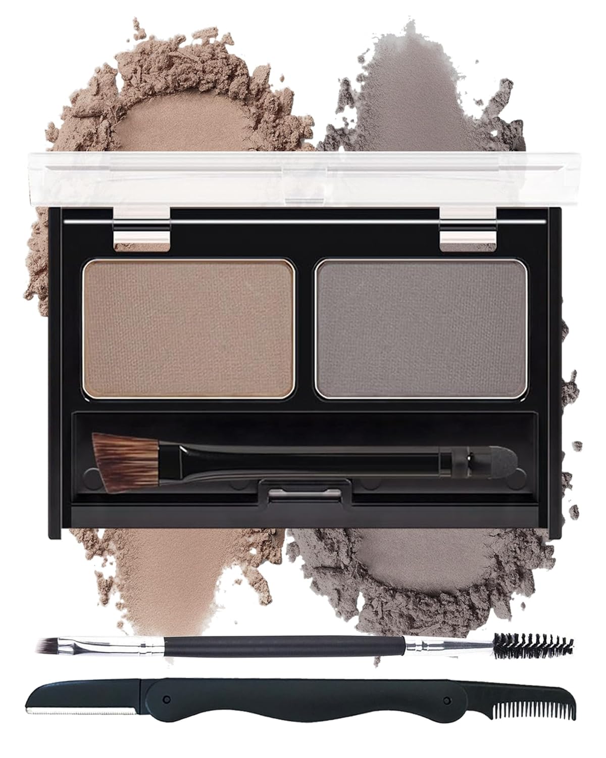 Waterproof Eyebrow Powder Kit-2 Colors Eye Brow Powder Tinted Palette Long Lasting Up to 16H,Light