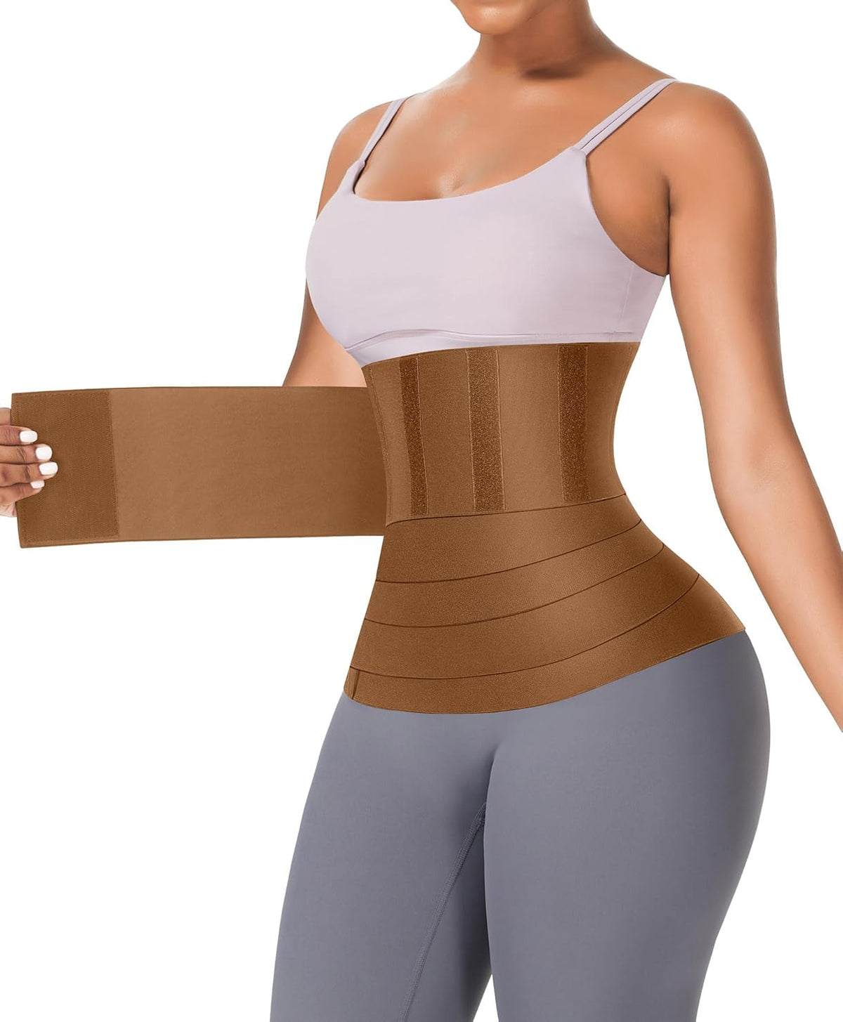 FeelinGirl Waist Trainer for Women Trimmer Belt Waist Cincher Tummy Wrap Plus Size Snatch Me Up