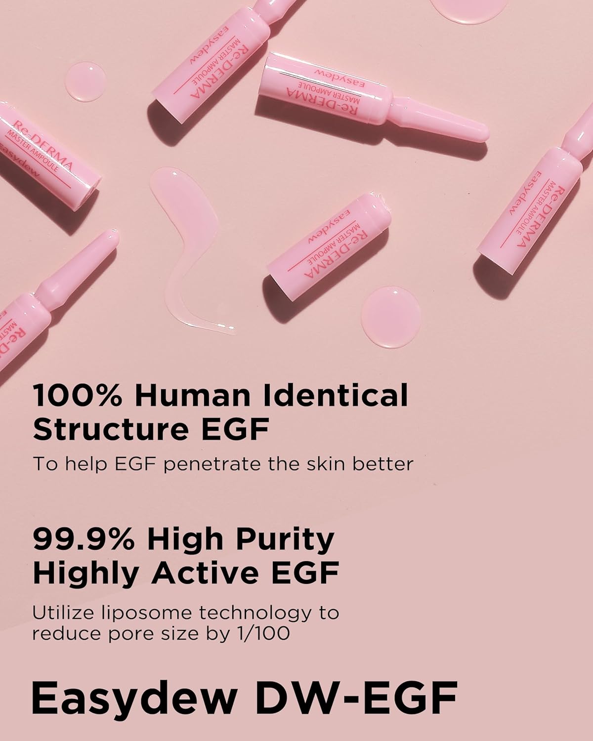 EASYDEW DW-EGF Peptide Re-DERMA Master Ampoule - Korean Anti-Aging Skincare Facial Serum - Firming