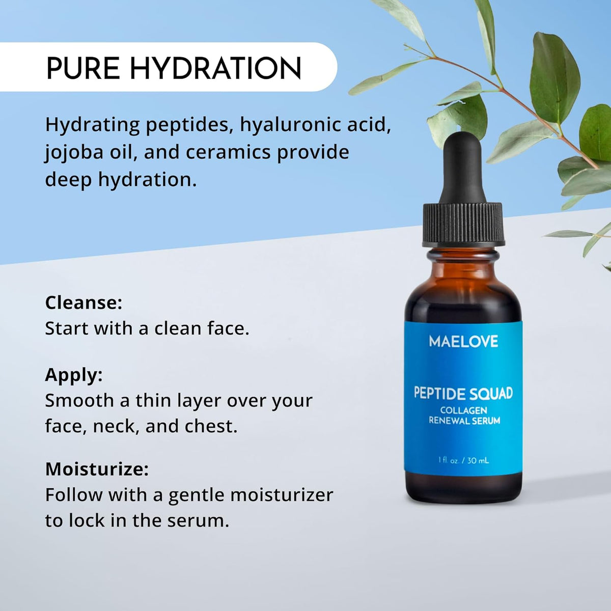 MAELOVE Peptide Squad Collagen Renewal Serum with Copper Peptides, Argireline, Matrixyl 3000 +