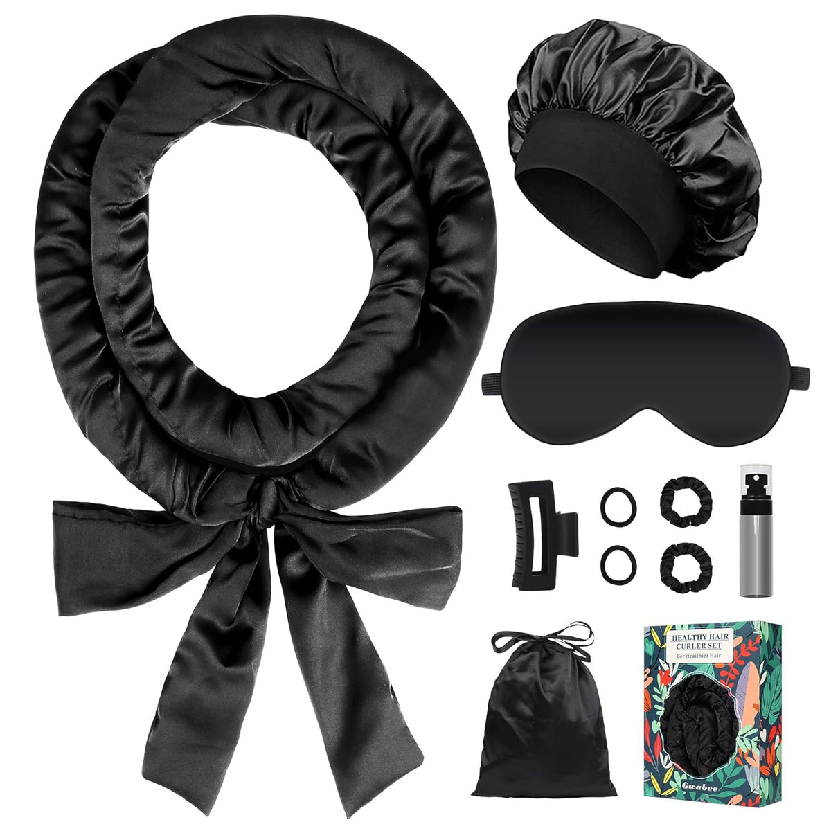 Satin Heatless Curls Overnight Hair Curlers to Sleep In Hair Curler Rollers No Heat Hair Wrap for