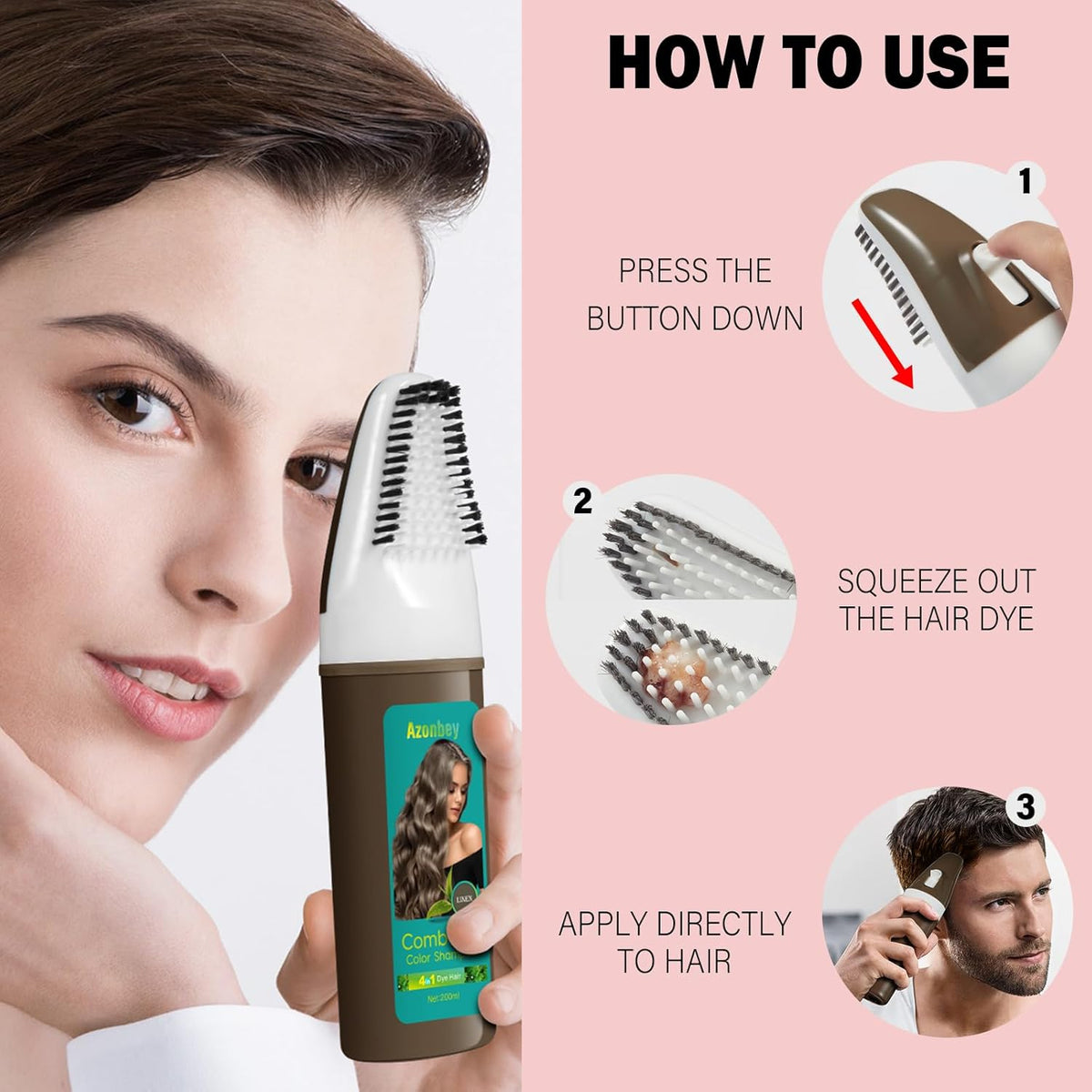 Linen Hair Dye Shampoo,Hair Dye,Hair Color Shampoo,Champu Para Canas 4 in 1 Semi-Permanent Gray