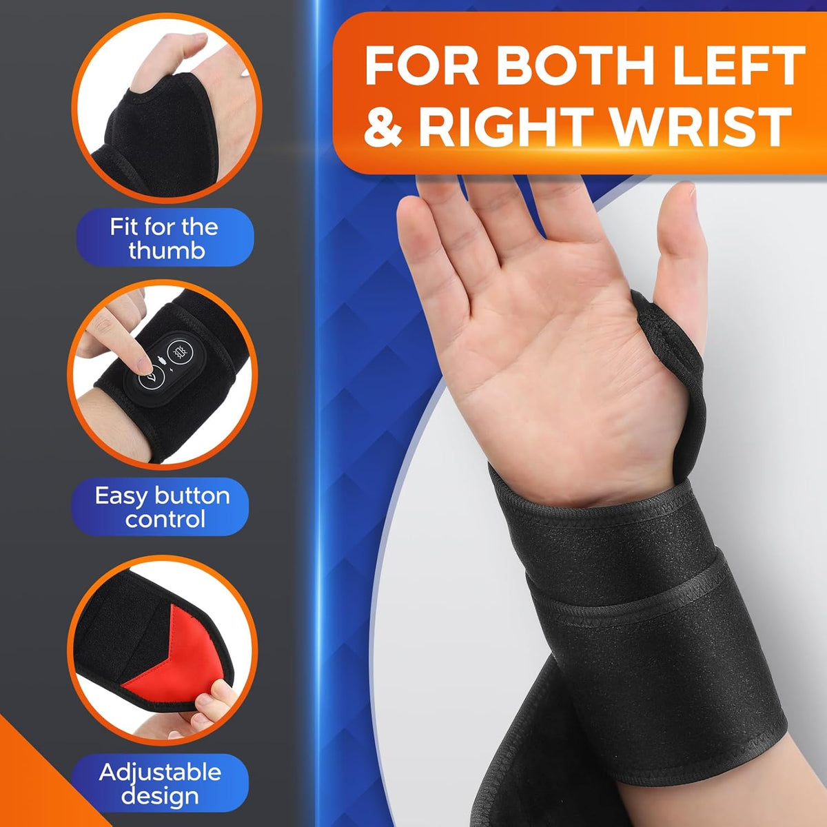 Cordless Wrist Heating Pad for Arthritis and Carpal Tunnel Relief, Hand Heating Pad with 3000mAh
