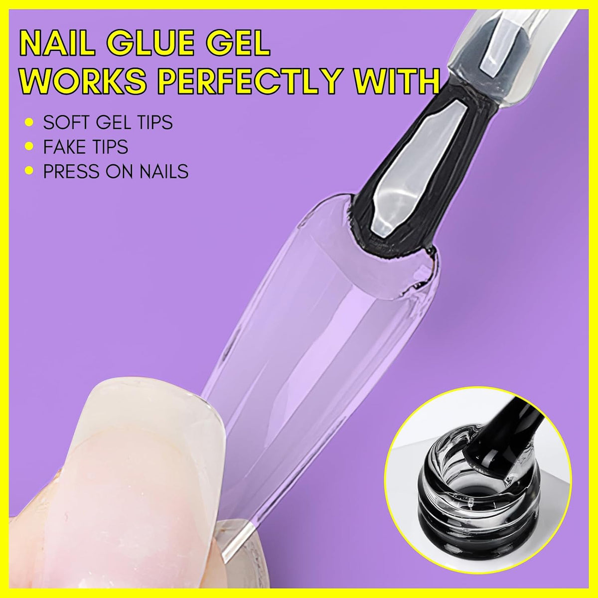Makartt Gel Nail Glue: 3 in 1 Nail Glue Acrylic Nails Extension Super Strong Adhesive Bond Long