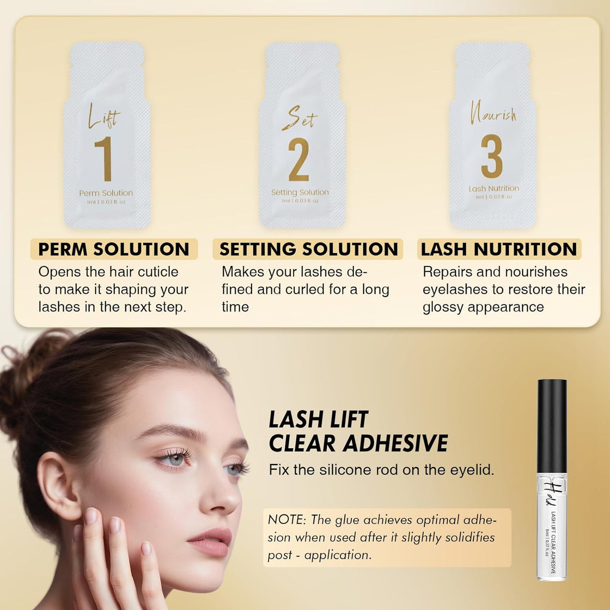 Brow Lamination Kit Lash Lift Kit, Sachet Refill Eyelash Perm Kit for Natural Curling Long-Lasting
