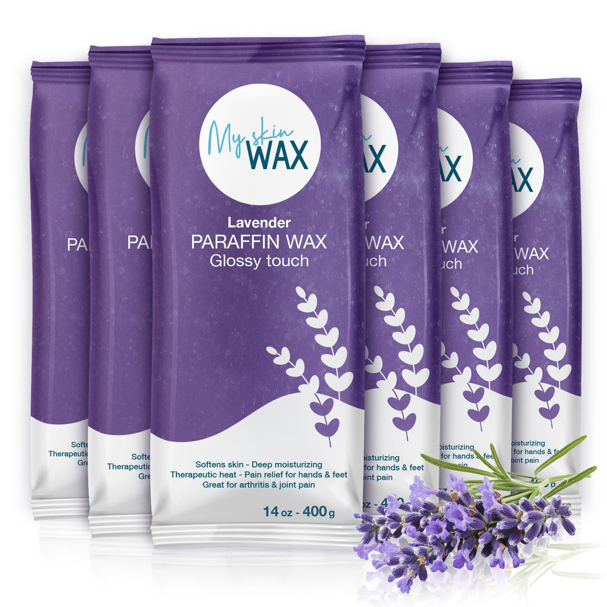 Paraffin Wax Refills Maxi Pack for Hands and Feet Bath – 6 Large 14oz Blocks (5.25 lb), Lavender
