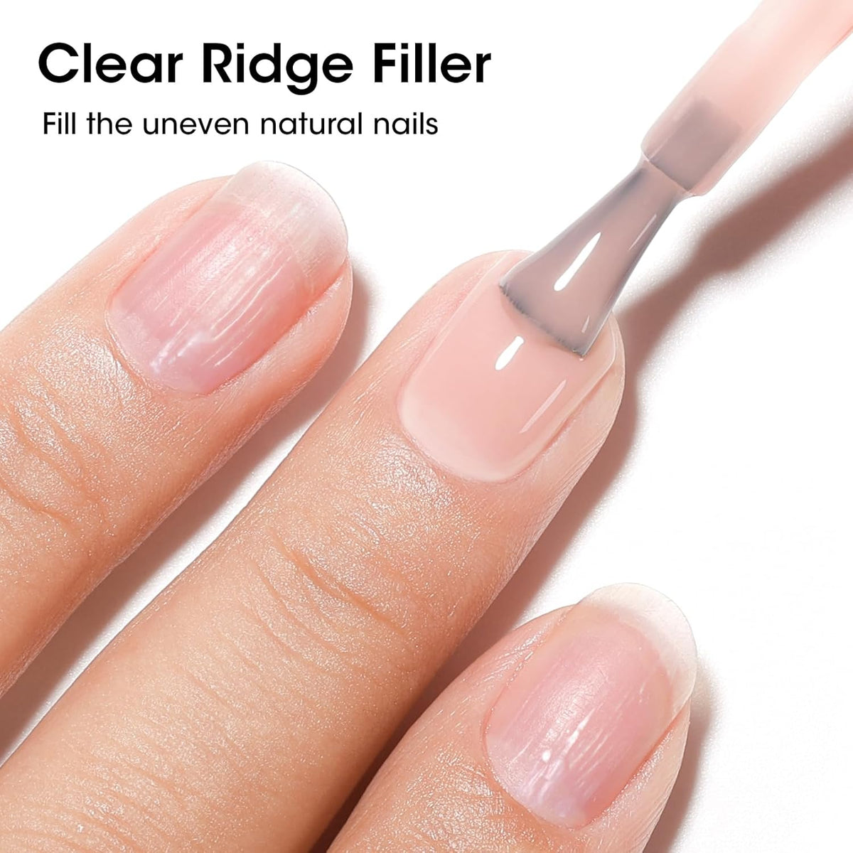 GELLEN 4-In-1 Nude Illuminating Nail Concealer Base Coat Polish Neutral Earth Tones, Sheer Nail